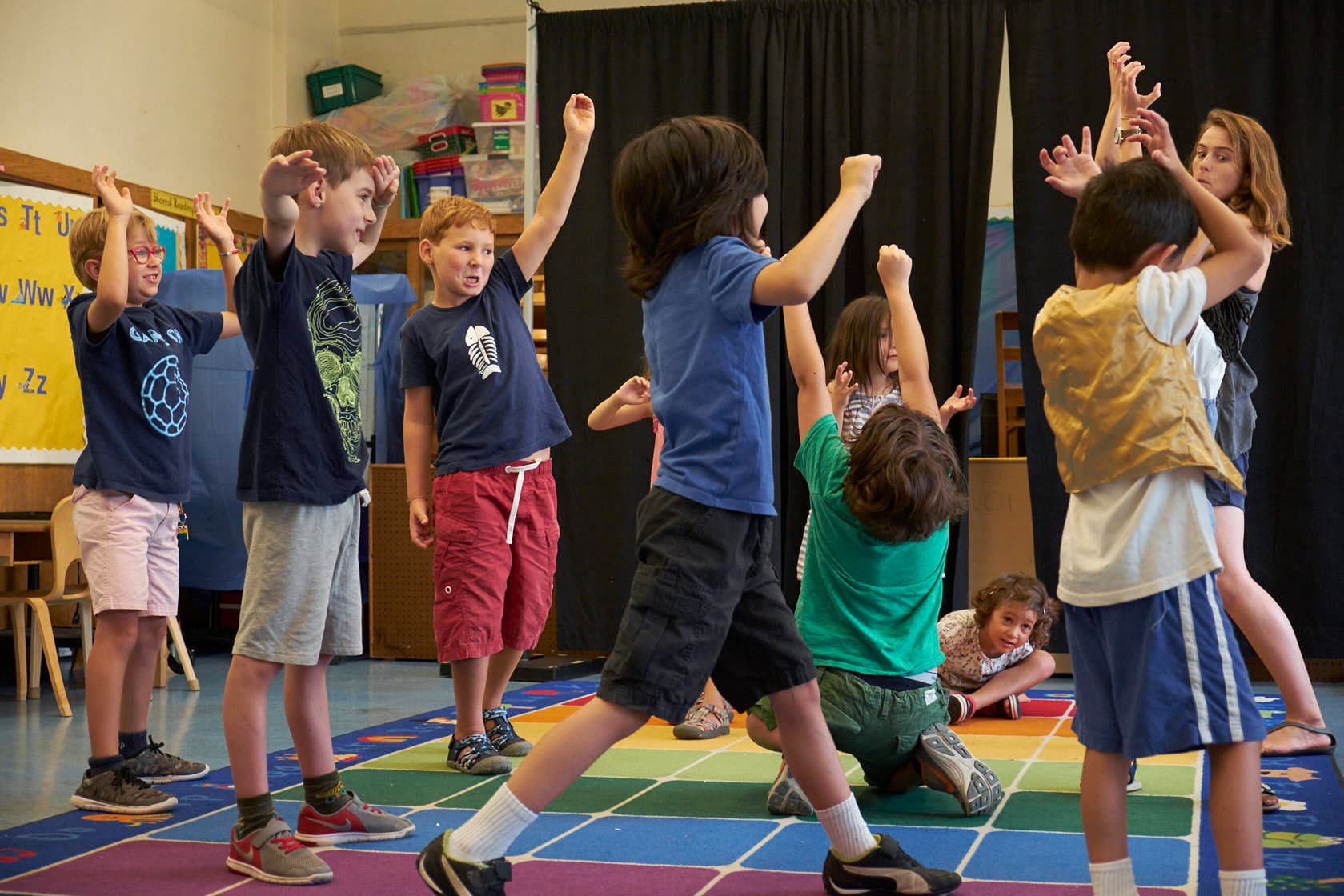 Brooklyn Acting Lab teaching artists leading a school theater program